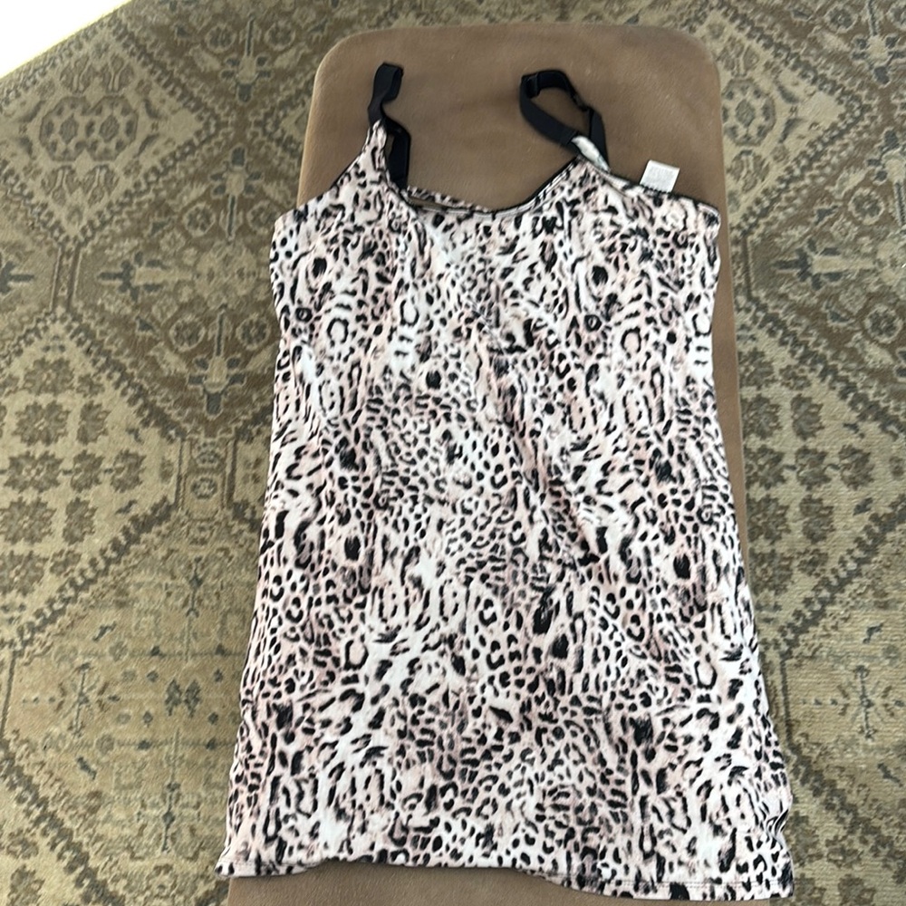 Secret Treasures Animal Print Top with Black Accents